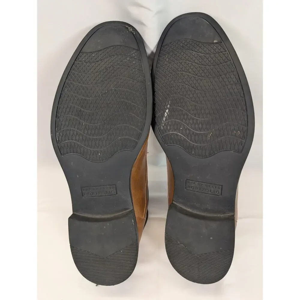Perry Ellis Portfolio Men’s Brown Leather Dress Shoes Size 12